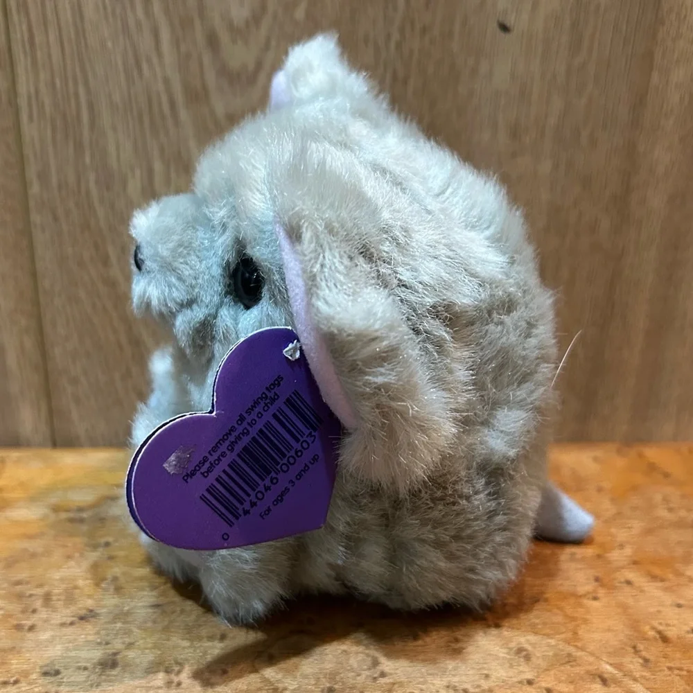Swibco #6618 PUFFKINS Plush Murphy Gray Mouse Pink Ears DOB 5-1-97 Bean Bag Tags